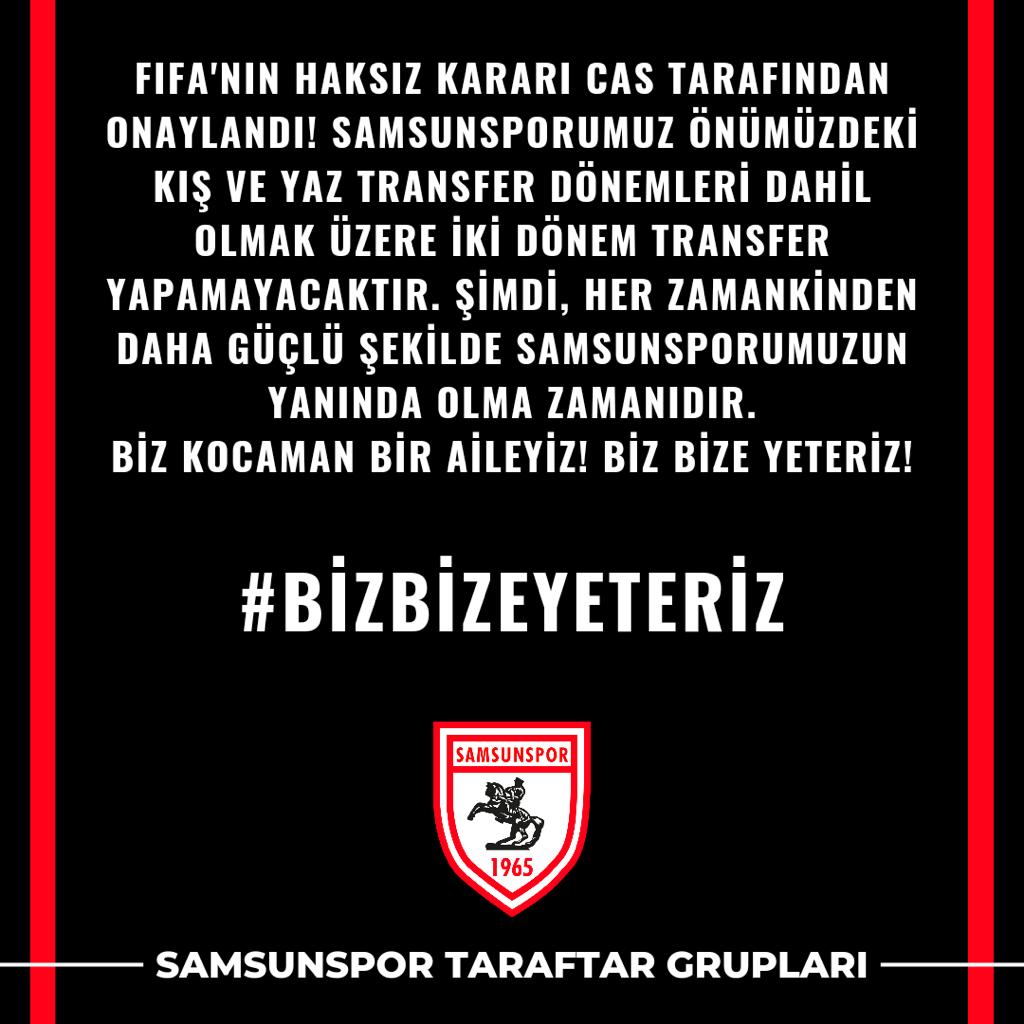 Taraftarlardan Samsunspor'a Tam Destek! Transfer Yasağı... - SAMSUNSPOR ...