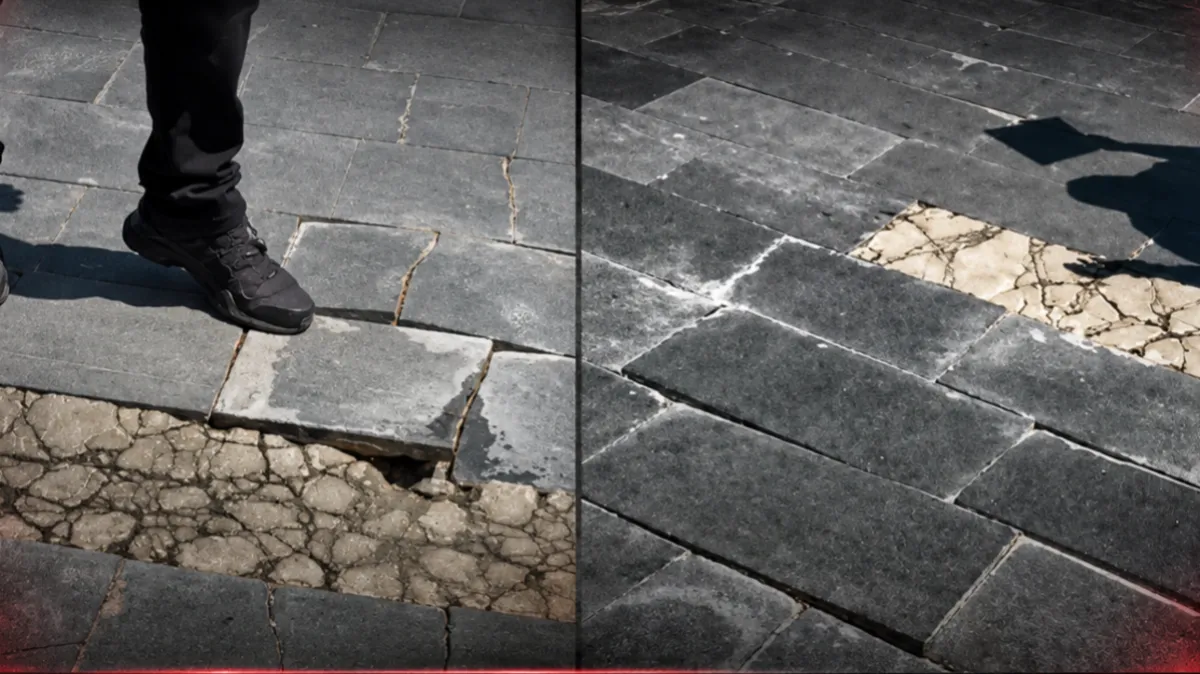 Atakum’da kırık kaldırım taşları tepki çekti