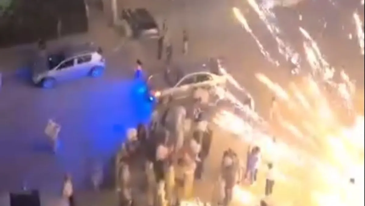 Nişan kutlamasında korku dolu anlar! Havai fişek kalabalığa patladı