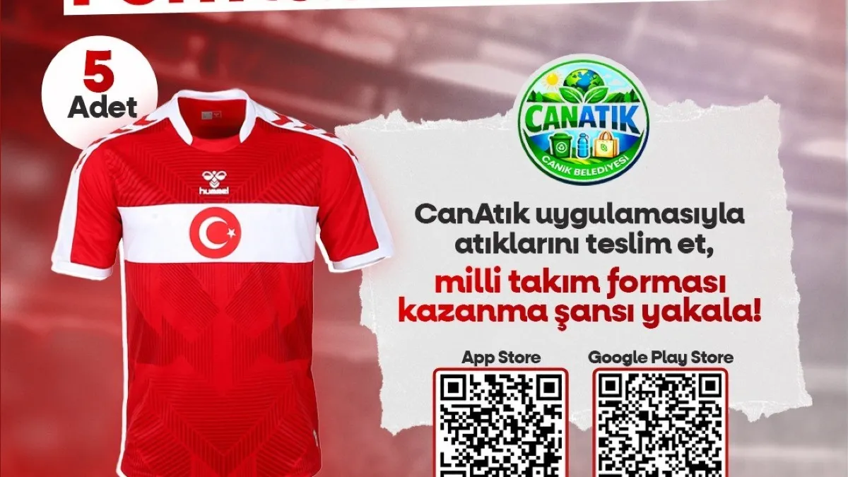 Samsun Canik Belediyesi'nde atık getirene milli takım forması
