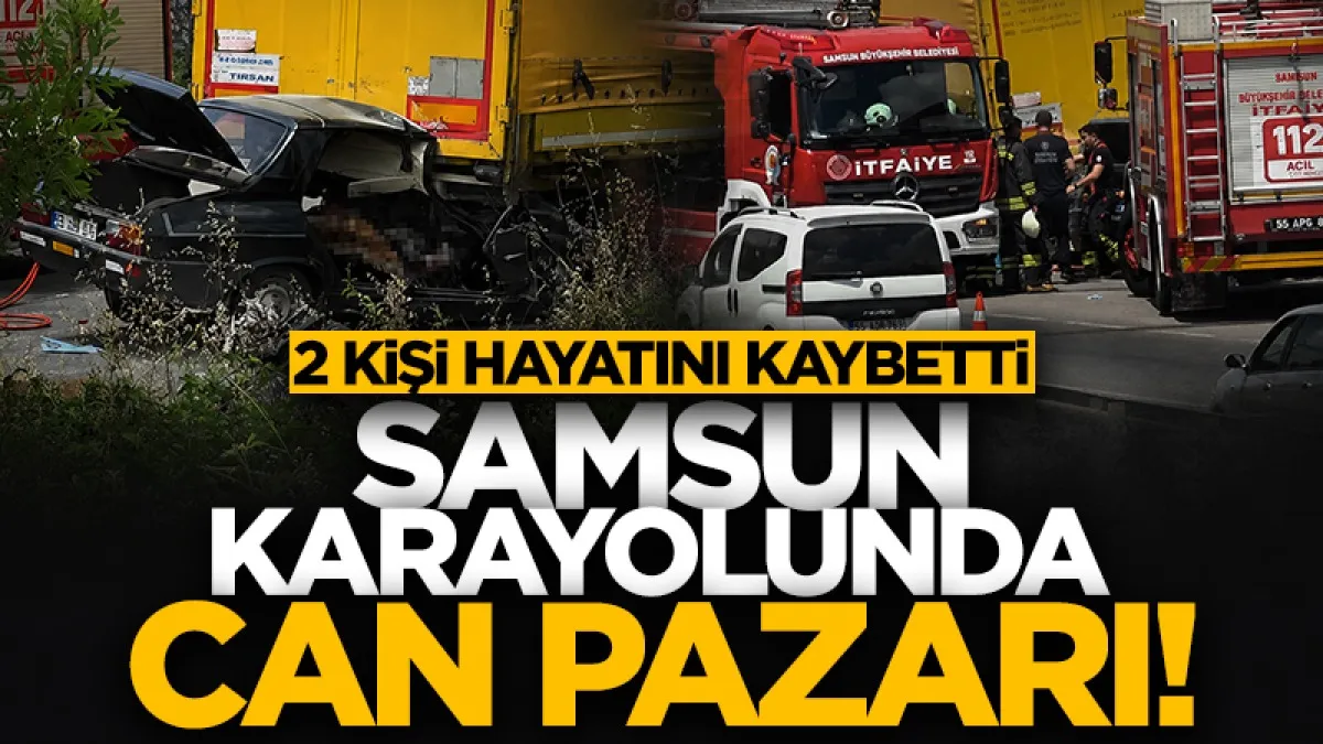 Samsun-Sinop yolunda feci kaza! Otomobil park halindeki tıra çarptı: 2 ölü