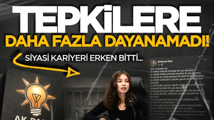 Samsun’da AK Parti Terme Belediye Meclis Üyesi Rümeysa Eker, büyük tepki çeken paylaşımının ardından istifa etti