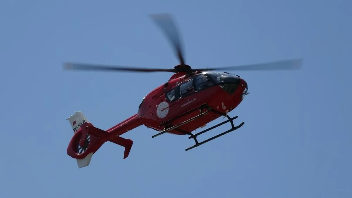 Samsun'da düşen kadının imdadına helikopter yetişti
