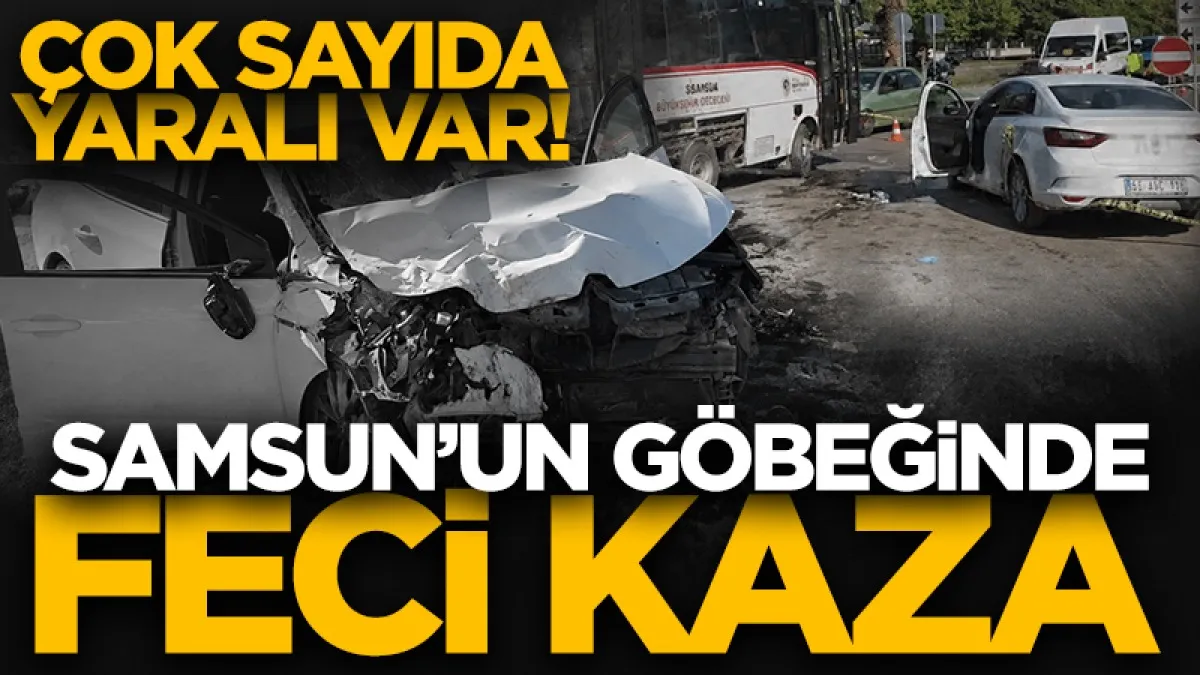 Samsun'da feci kaza: Otomobil ile halk otobüsü çarpıştı, çok sayıda yaralı var