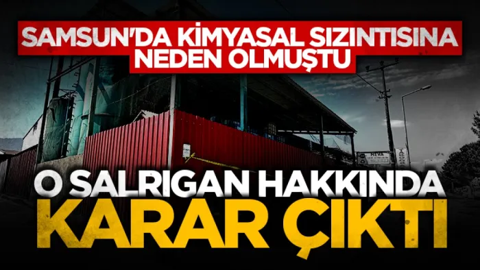Samsun'da kimyasal sızıntısına neden olmuştu: O saldırgan hakkında karar çıktı
