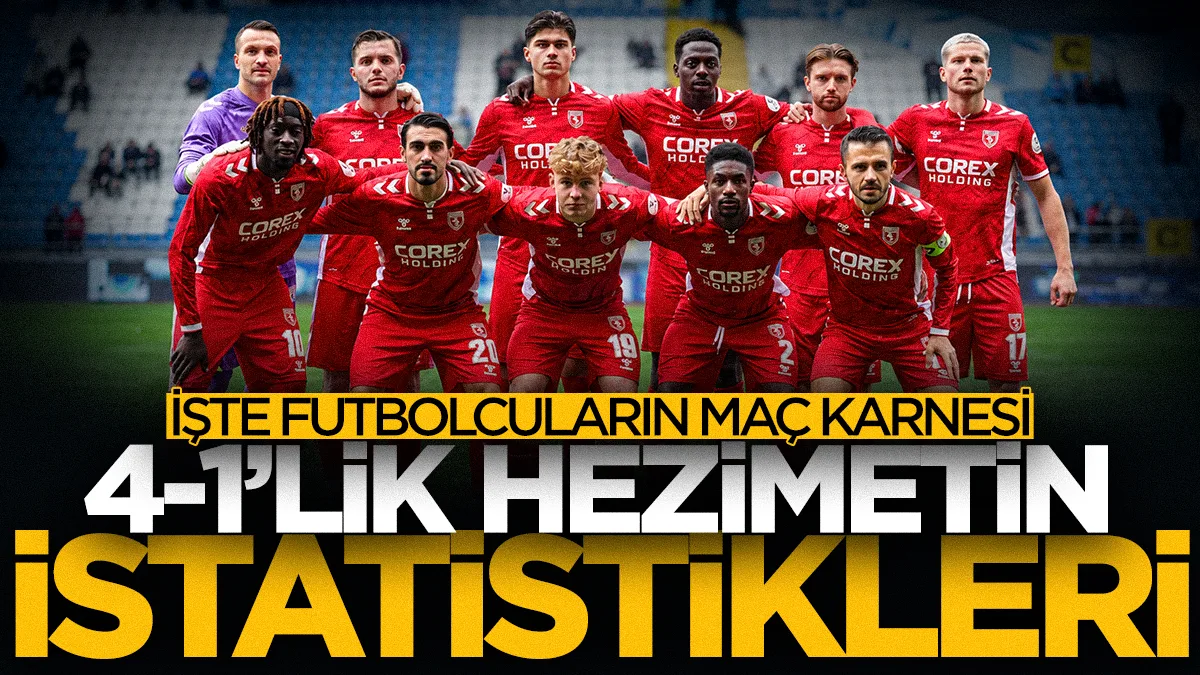 Samsunspor'da 4-1'lik Kasımpaşa hezimetinin istatistikleri ortaya çıktı! Kim ne yaptı?